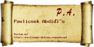 Pavlicsek Abdiás névjegykártya